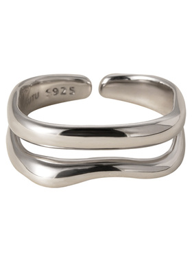 素图女925银简约素圈戒指开口戒