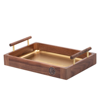 帅祥锐黑胡桃木新中式托盘