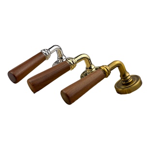 家吉星黑胡桃木纹门锁时尚磁力门把手锌合金静音门锁卧室分体锁具