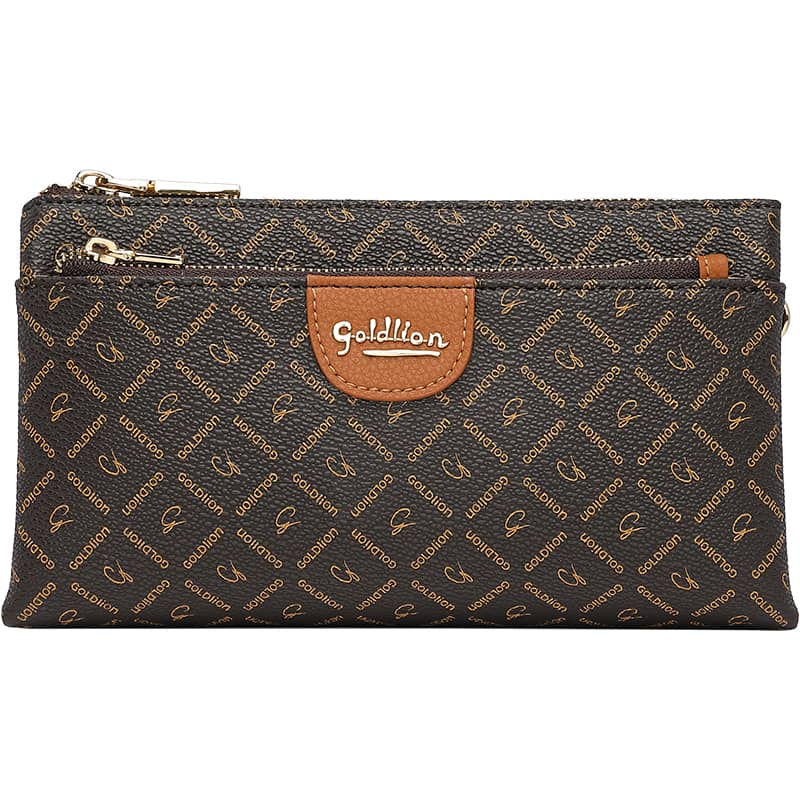 金利来2025新款复古印花女包时尚设计单肩斜挎包多层拉链迷你小包