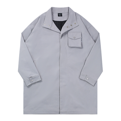 韦恩泽维尔大码风衣男中长款加肥加大秋款胖子宽松外套潮7850