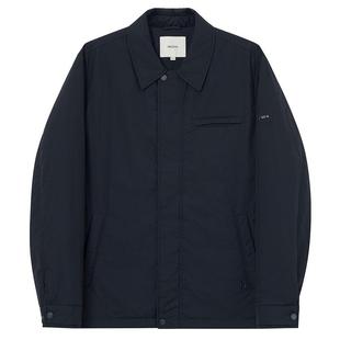 Hazzys哈吉斯春季保暖时尚棉服外套男衬衫领棉衣休闲净色上衣潮