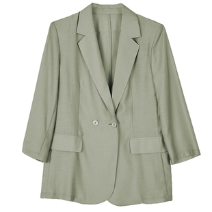 Lavinia气质修身职业通勤西装外套女春秋醋酸混纺凉感薄西服