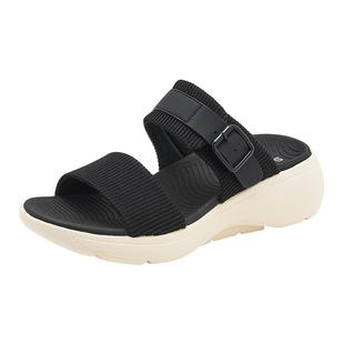 超轻可调节防滑厚底凉拖鞋女外穿沙滩鞋夏季海边软底可湿水妈妈鞋