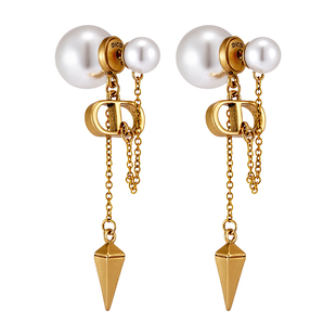 D家双面珍珠耳环女2026新款小众高级感长款流苏耳饰独特秋冬耳坠