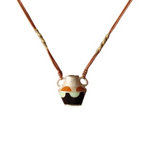 珐琅彩釉花瓶吊坠项链女新中式轻奢小众设计高级感复古时髦毛衣链