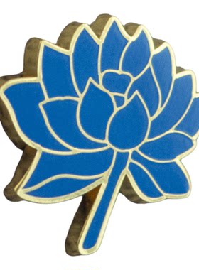 蓝莲花胸针徽章珐琅胸章