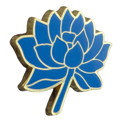 蓝莲花胸针徽章珐琅胸章
