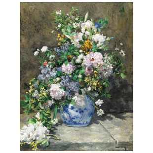 春之花束 雷诺阿Renoir法国印象派静物油画 客厅玄关餐厅装饰画芯