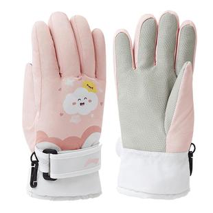 李宁儿童保暖手套滑雪玩雪防泼冬季加绒加厚女童男童小孩防风防寒