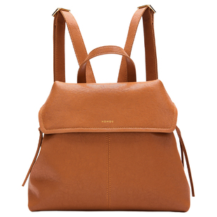 红谷新款植鞣皮双肩包大容量上班通勤公文包休闲背包真皮女士包包