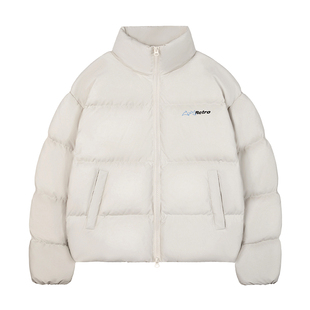 CoosRetro美式复古印花90白鸭绒皮衣羽绒服男女冬季立领面包服潮