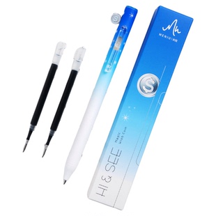 MENIU米扭一笔藏金盒装中性笔一笔藏银按动水笔黑色学生刷题考试笔0.5双珠子弹头速干低重心签笔按动式