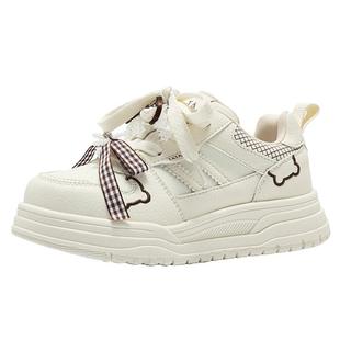 TATA他她童鞋儿童休闲板鞋2026春季新款蝴蝶结百搭软底女童运动鞋