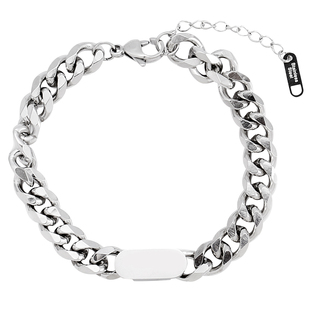 古巴手链男款小众设计高级感美式钛钢男生手镯潮简单大方男士饰品