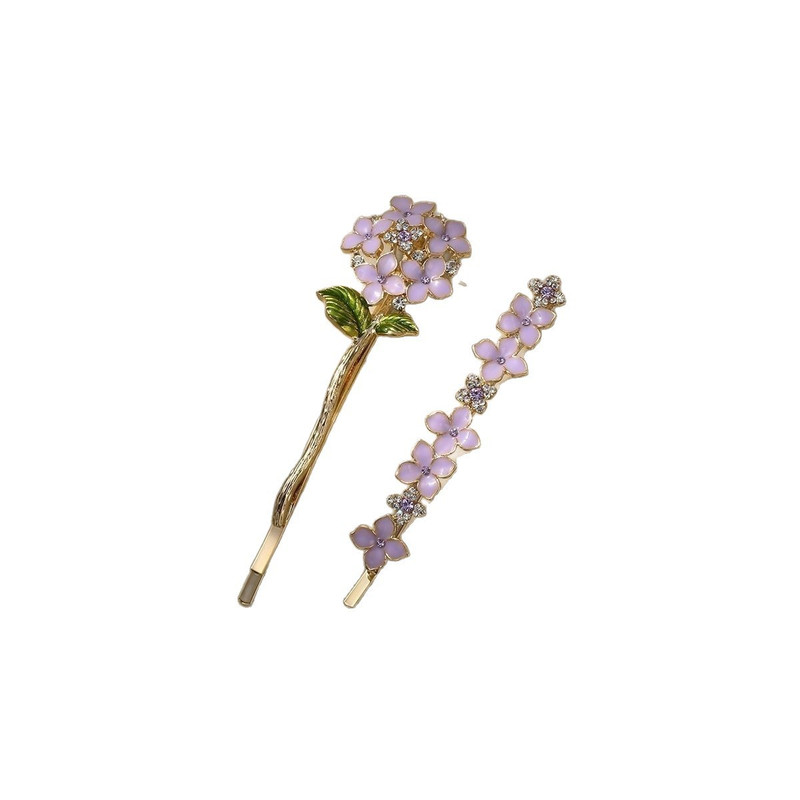 甜美紫藤花刘海一字发夹碎发夹