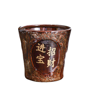 古典陶瓷花盆树桩型客厅家用金钱树发财树红掌财源广进特价送托盘