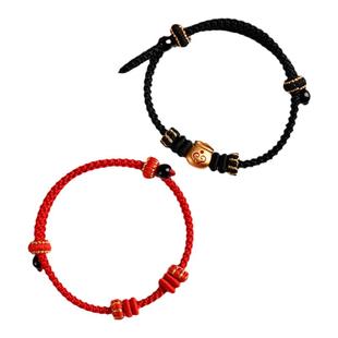 手工编织手绳半成品diy可穿珠手链绳吊坠金饰转运珠男女红绳黑绳