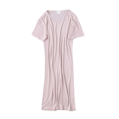 针织桑蚕丝高档桑蚕丝短袖睡裙