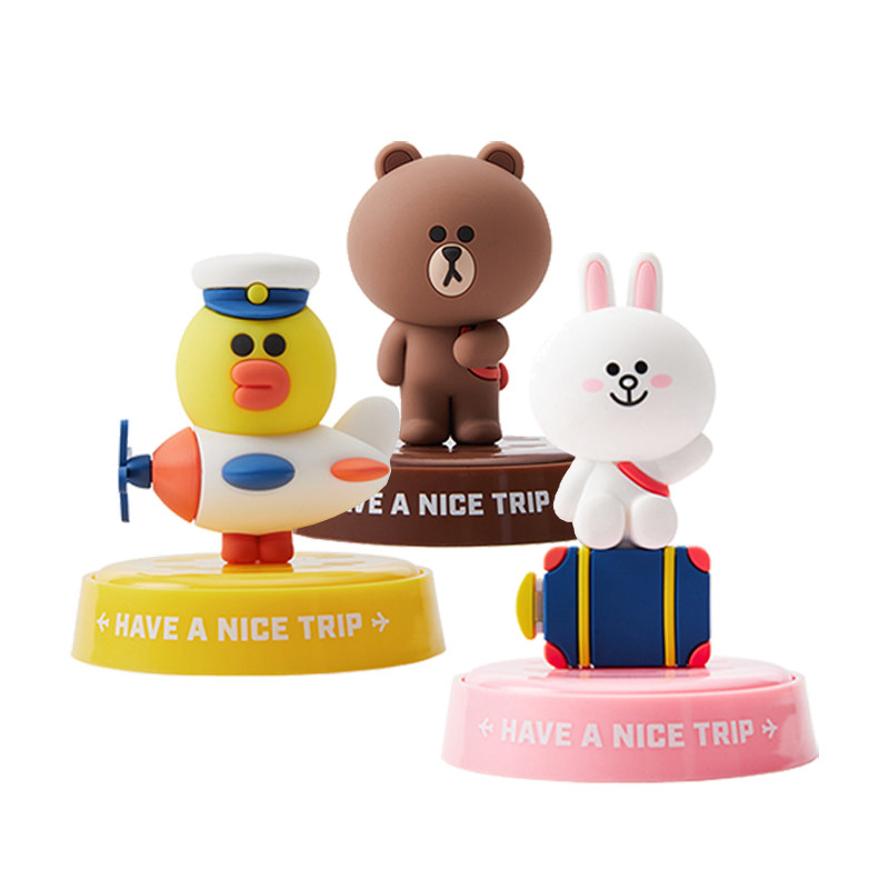 LINE FRIENDS车载香水摆件布朗熊玩偶手办卡通用汽车装饰香薰公仔