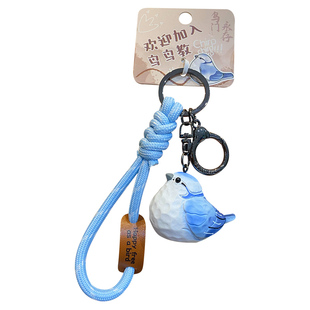 养只小鸟原创可爱新款鸟鸟教木雕风系列挂件汽车钥匙扣书包包挂件