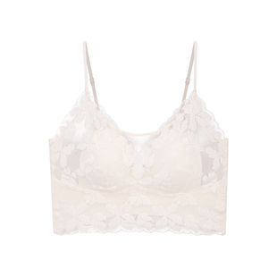 细吊带背心女内搭带胸垫美背文胸一体式夏季薄款法式性感蕾丝内衣