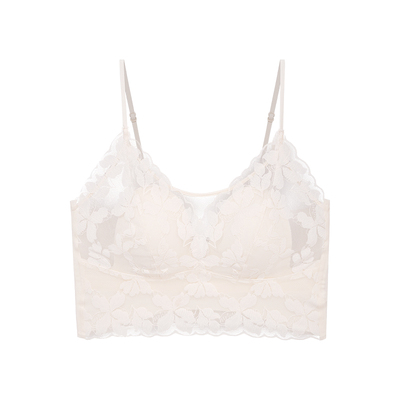 细吊带背心女内搭带胸垫美背文胸一体式夏季薄款法式性感蕾丝内衣