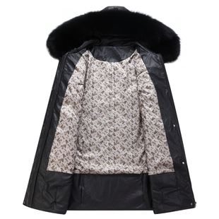 2025中老年女士绵羊皮真皮棉衣大码妈妈装中长外套大毛领防风皮衣