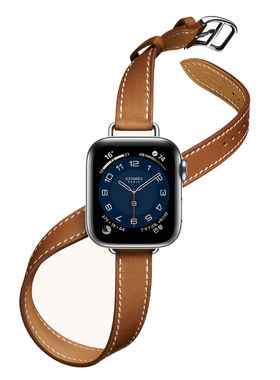 适用iwatch爱马仕官方双圈细表带