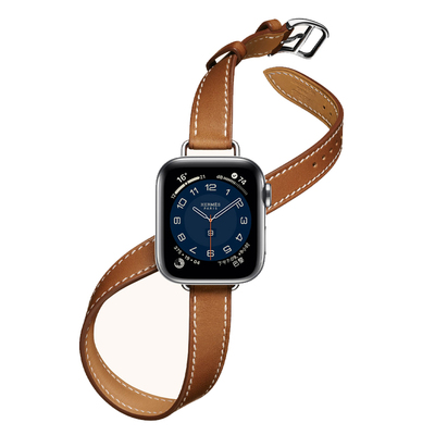 适用iwatch爱马仕官方双圈细表带