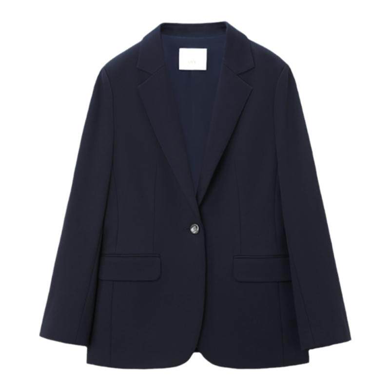 OVV秋冬新款女装挺括一粒扣平驳领休闲通勤单件西服外套