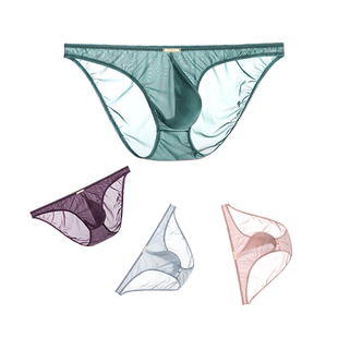 【3件8折】52025唯美水母纱35G超薄朦胧性感系男士三角小内裤透气