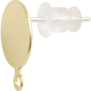 吊孔托片耳钉diy手作配件(1对) 耳针925银 创意耳饰手工基础材料