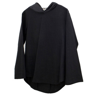 特价清仓中国风苎麻外套连帽上衣棉麻文艺精灵帽纯麻休闲外套长袖