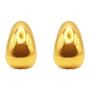 新航黄金耳饰5D硬金足金耳钉高级感百搭新款镜面豆豆耳环生日礼物