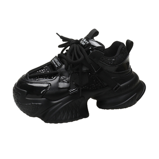 超厚底男女鞋内增高10cm老爹鞋秋冬情侣款一对加绒运动休闲潮鞋子