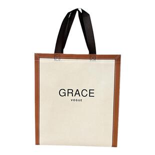 竖版大牌无纺布环保手提袋简约服装店装衣服袋子广告袋购物袋定制