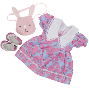 38厘米西班牙娃衣服可爱粉裙鞋包45 cm仿真洋娃娃换装配件过家家