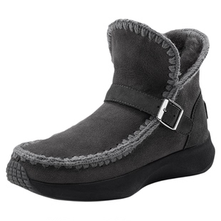 稳善女士羊皮毛一体雪地靴｜妈妈鞋子冬季零下15度可穿｜冰上防滑