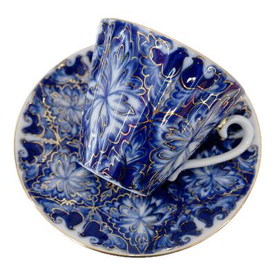 手绘杯碟青花lomonosov