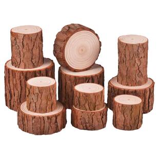 小木桩盲盒底座摆件原木墩树桩树干拍摄道具手工diy园艺壁炉装饰