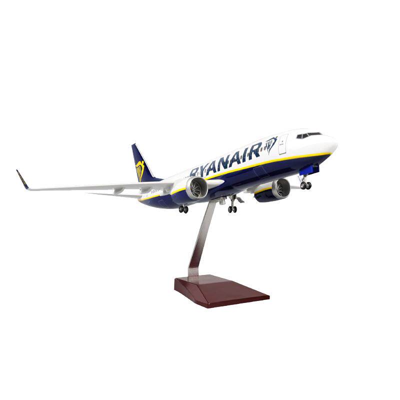【带轮子带灯】仿真瑞安航空737客机飞机模型拼装礼物摆件Ryanair
