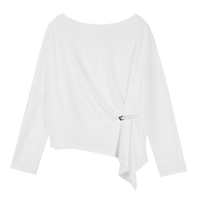 s.deer堆叠拼接长袖T恤