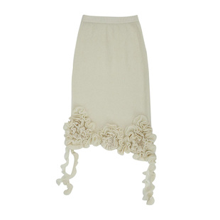 YOUWEI有尾2025春季新品女装纸纱重工荷叶花边半裙Y5825119