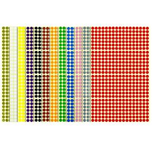 彩色圆点贴圆贴纸圆形不干胶标签纸手写可粘贴小尺寸小红点贴纸圆圈数字号码编码编号贴红色颜色大号原点索引