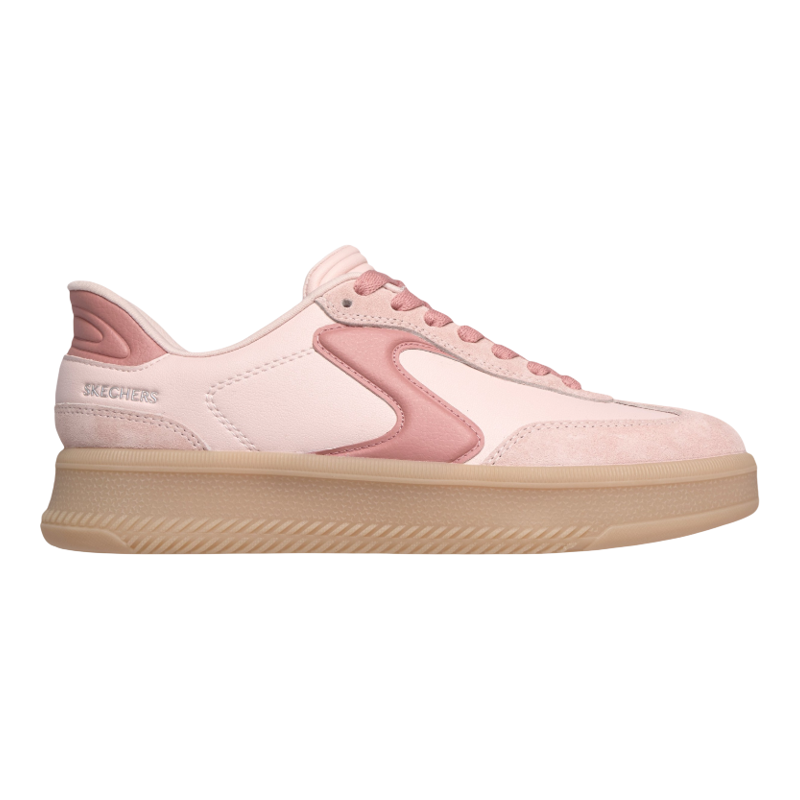 Skechers斯凯奇女鞋德训鞋运动休闲鞋T字头腮红粉猪皮绒面革拼接