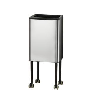 高脚垃圾桶家用厨房专用免弯腰带轮移动加高不锈钢轻奢日式卫生桶