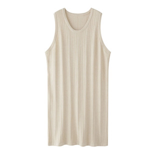 灰色慵懒松弛感无袖针织连衣裙秋季新款韩版宽松柔软叠穿背心裙女