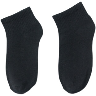 素色纯色袜子男款短袜纯棉防臭短款白色中筒袜女潮男士短筒运动袜