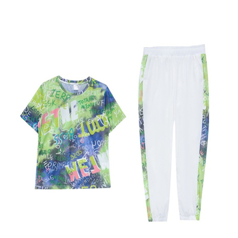 薄款夏装冰丝针织运动套装女士显瘦妈妈减龄休闲运动服时尚两件套